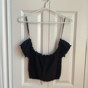 Off-Shoulder Ruffle Crop Top